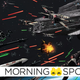 X-Wings engage TIE fighters as they race towards a Star Destroyer in a scene from Marvel's Star Wars Vol. 1 #22
